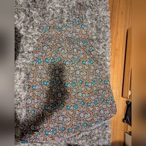 Faded Glory Dress with Blue and Brown Floral Design